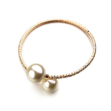 Wholesale gold bracelet design fashion freshwater pearl and zircon bracelet